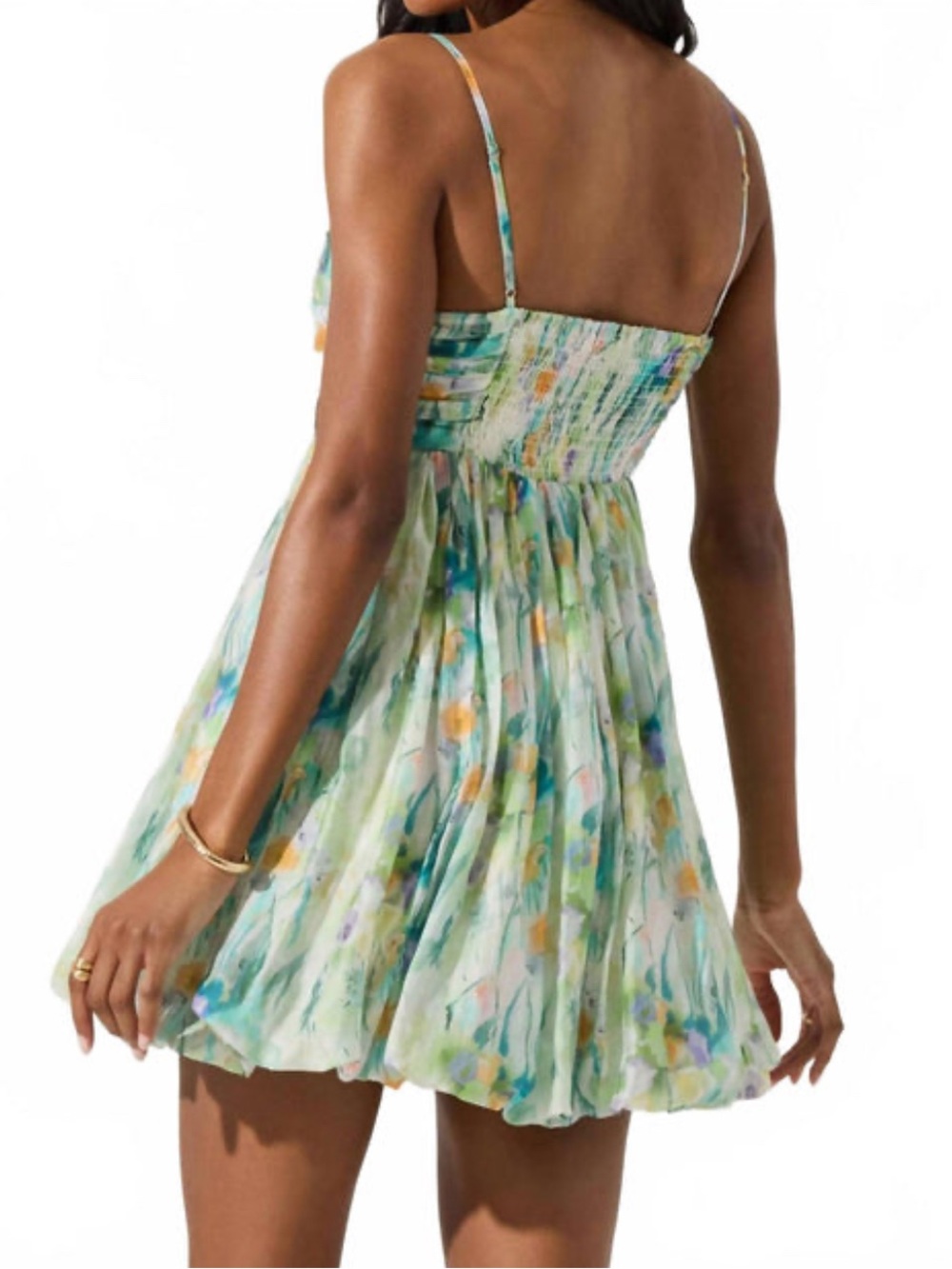 ASTR The Label Green Abstract Floral Mini Dress - Picture 8 of 9
